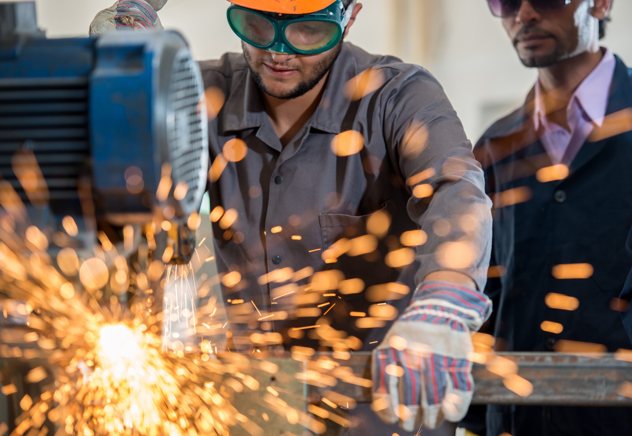 Workers in industrial factory